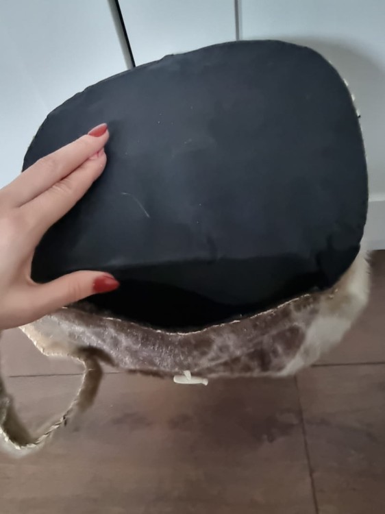 Torebka hand made z ze skóry i futra w indiańskim stylu