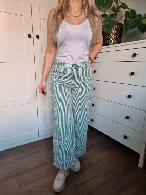Spodnie w zielone paski dla dziewczynki na 14 lat / 164 cm, Sofie Schnoor