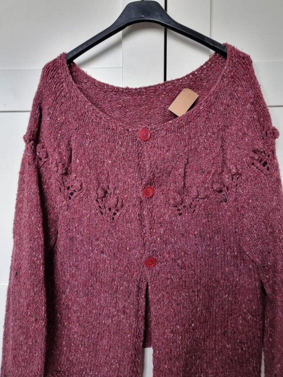 Bordowy sweter / kardigan hand made vintage chic