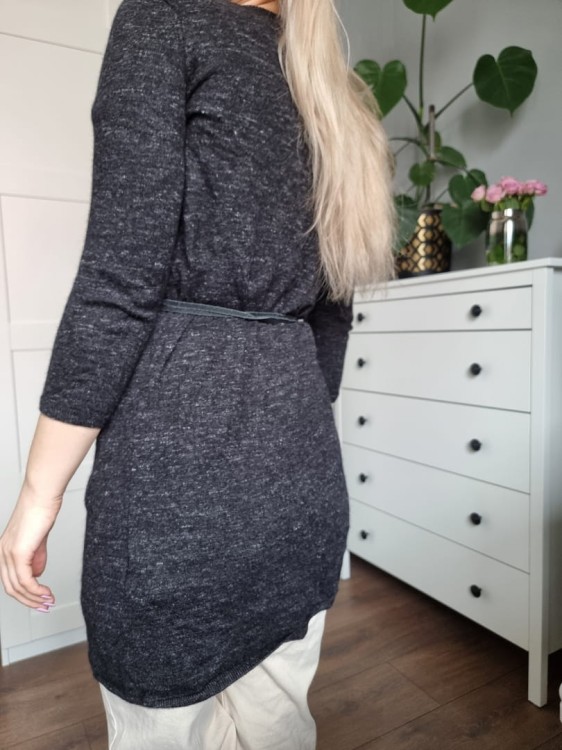 Melanżowy lekki sweter COS z wełny i lnu, r. XS