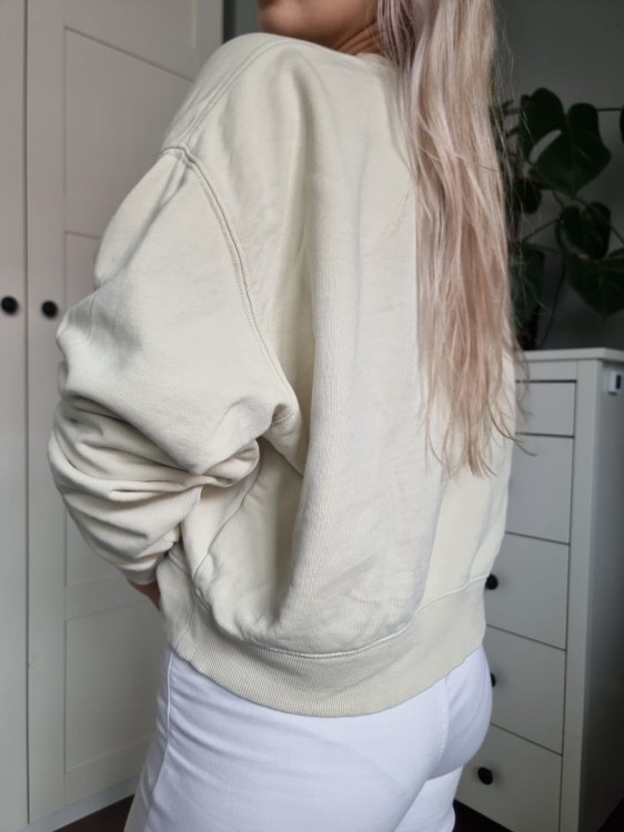 Kremowa bluza cytrynowa bawełna lekka klasyczna oversize H&M