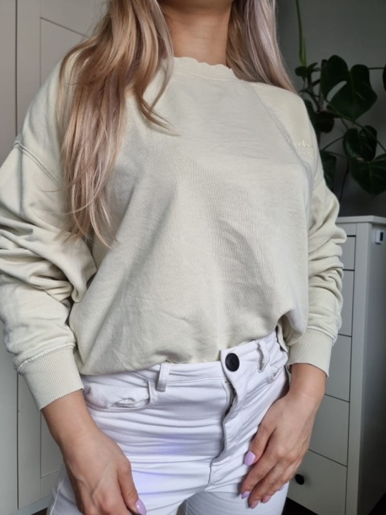 Kremowa bluza cytrynowa bawełna lekka klasyczna oversize H&M