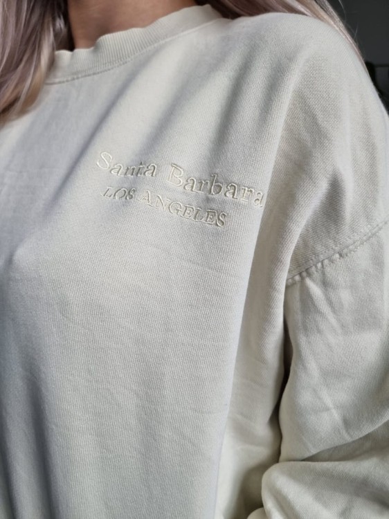 Kremowa bluza cytrynowa bawełna lekka klasyczna oversize H&M