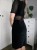 Elegancka mała czarna sukienka kobieca koronką welur vintage bawełna koraliki