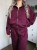 Bordowy dres bluza i spodnie z rozszerzanymi nogawkami wiskoza Polska marka S/M  burgundowy