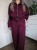 Bordowy dres bluza i spodnie z rozszerzanymi nogawkami wiskoza Polska marka S/M  burgundowy
