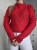 Czerwony sweter w rąby moher i wełna ciepły lekki chonky knitwear mohair