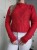 Czerwony sweter w rąby moher i wełna ciepły lekki chonky knitwear mohair