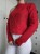 Czerwony sweter w rąby moher i wełna ciepły lekki chonky knitwear mohair