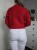 Czerwony sweter w rąby moher i wełna ciepły lekki chonky knitwear mohair