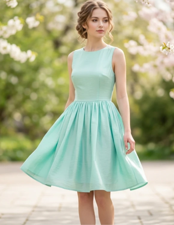 Sukienka H&M midi rozkloszowana turkus miętowa połysk wesele komunia r. M