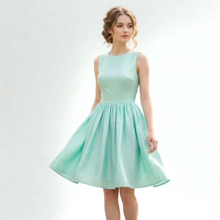 Sukienka H&M midi rozkloszowana turkus miętowa połysk wesele komunia r. M