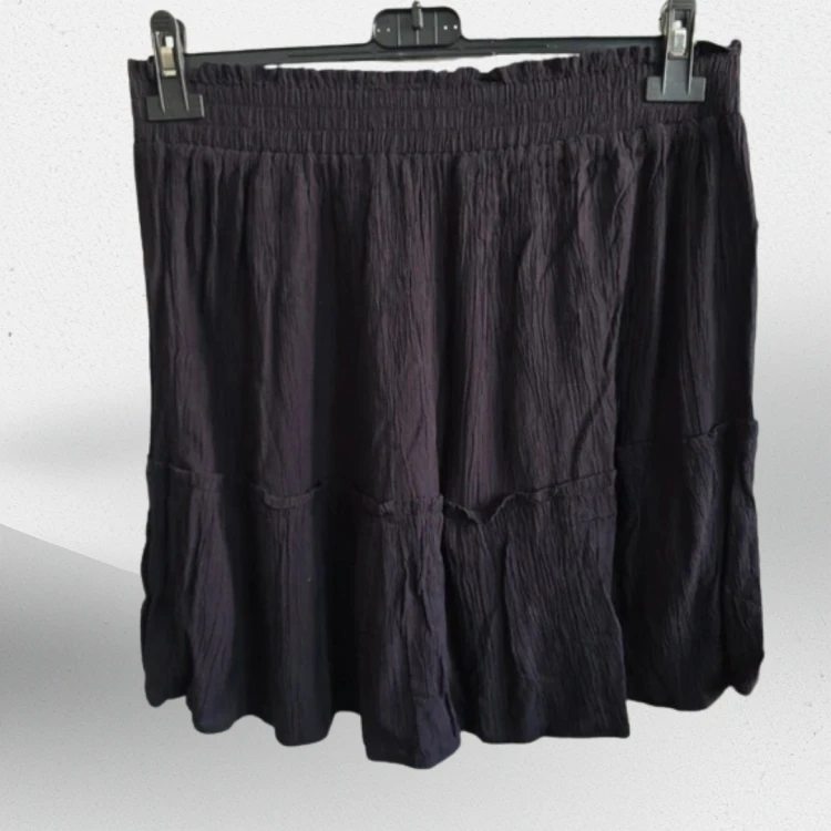 Czarna spódnica muślinowa wiskoza falbanka zwiewna lekka L lato boho