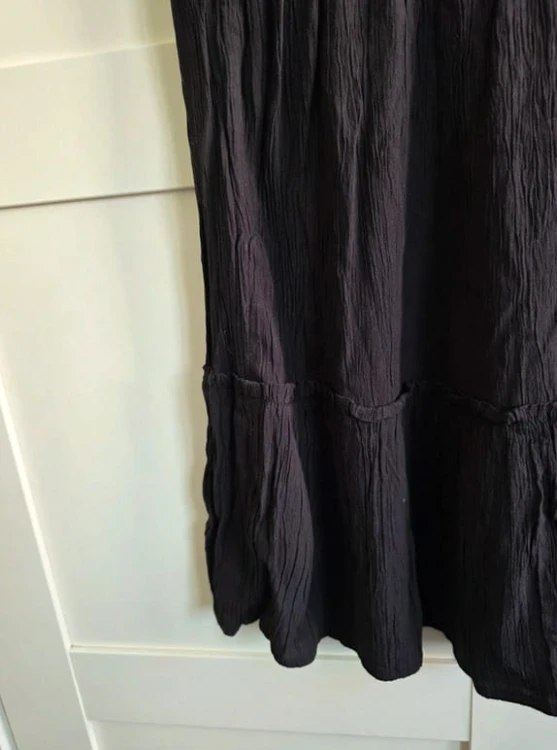 Czarna spódnica muślinowa wiskoza falbanka zwiewna lekka L lato boho