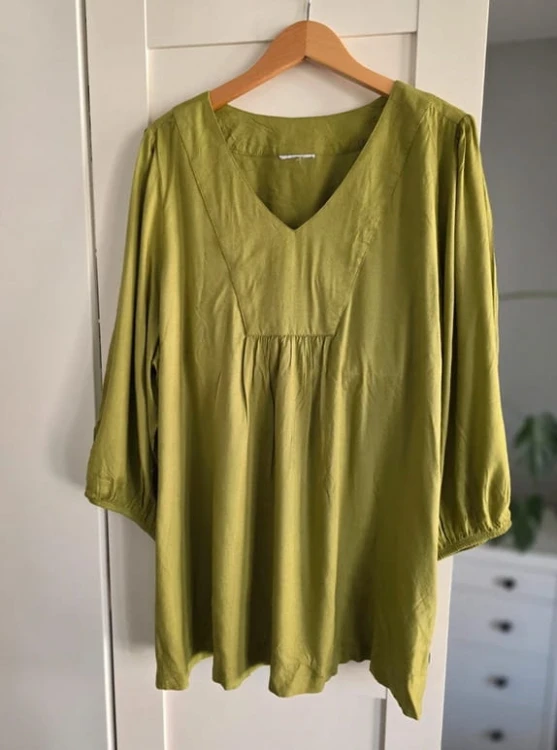 Zielona bluzka  Léonie 100% wiskoza XL 42 luźna lekka przewiewna