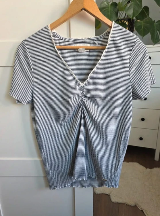 Bluzka damska Holly & Whyte L 40 czarno-białe paski klasyczna