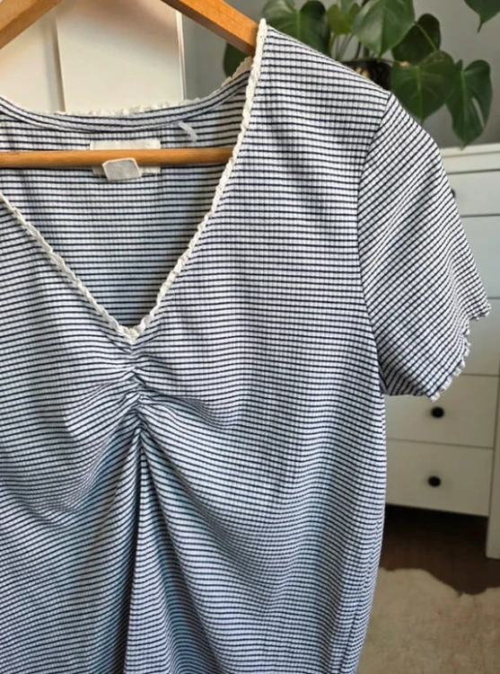 Bluzka damska Holly & Whyte L 40 czarno-białe paski klasyczna