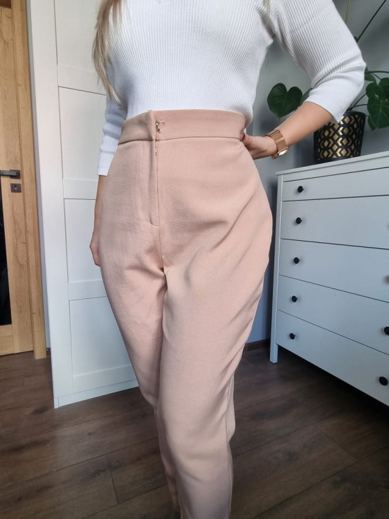 Spodnie beżowe cygaretki eleganckie MISSGUIDED r. 10