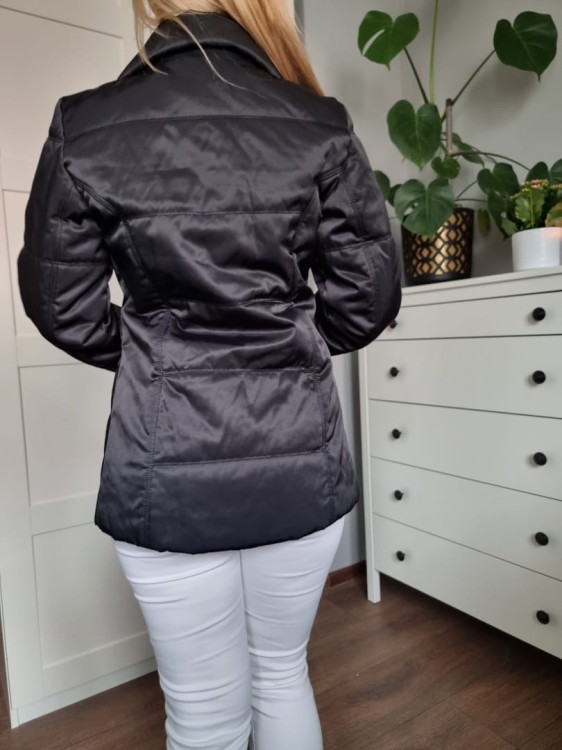 Czarna pikowana elegancka klasyczna kurtka taliowana, GANT, r. S