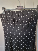 Black flared dress, polka dots, DÉBUT r. 40