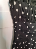 Black flared dress, polka dots, DÉBUT r. 40