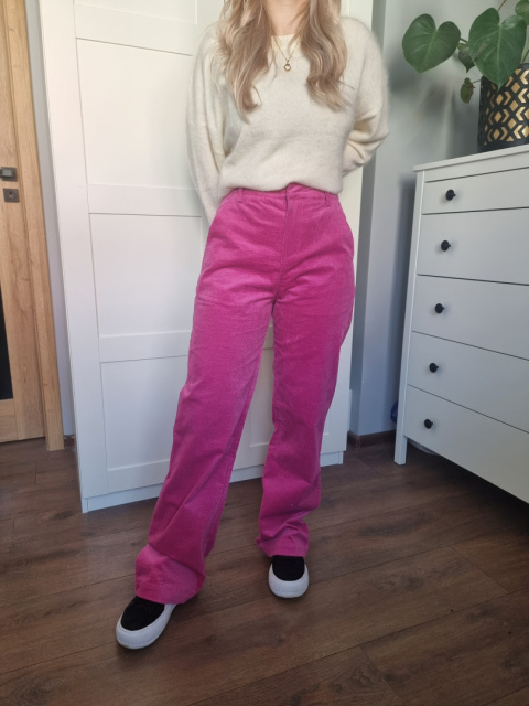 Corduroy trousers pink FRANSA r. 36