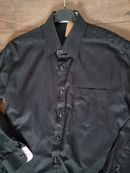 Elegant black men's shirt with a subtle pattern