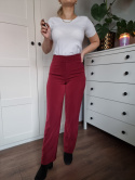 Burgundy wide-leg trousers, BIKBOK r. XS