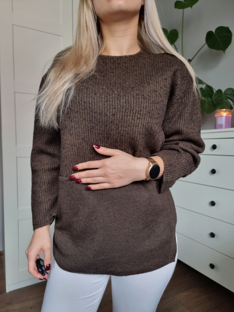 Brown sweater, merino wool, VIA APPIA, r. 42