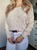 Beige Sweater with Front Appliqué