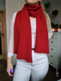 Scarf in deep red color.