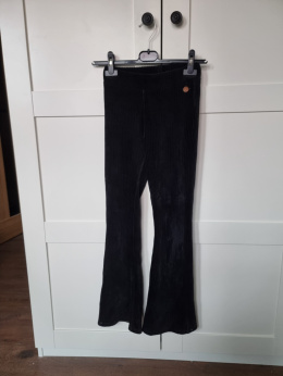 Black flared velvet-like pants for a 140 cm girl