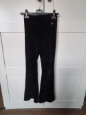 Black flared velvet-like pants for a 140 cm girl