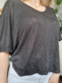 Dark grey oversized blouse, 100% linen