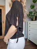 Dark grey oversized blouse, 100% linen