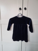 Velour navy blue dress for a girl