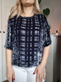 Navy blue blouse with silk, size L