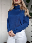 Cobalt blue lightweight oversized turtleneck