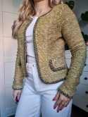 Lime green jacket ala Chanel with wool