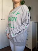 Grey cotton sweatshirt with slogans