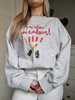 Szaran cotton sweatshirt with red inscription, M