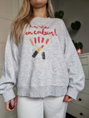 Szaran cotton sweatshirt with red inscription, M