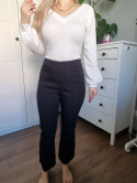 Black Mango flared trousers cropped