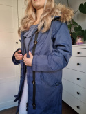 Navy blue spring jacket with hood r. 36