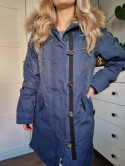 Navy blue spring jacket with hood r. 36