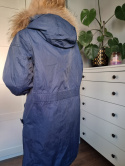 Navy blue spring jacket with hood r. 36