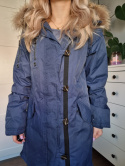 Navy blue spring jacket with hood r. 36