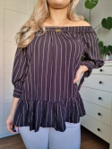 Black loose Spanish dress with beige stripes