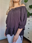 Black loose Spanish dress with beige stripes