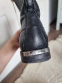 Czarne ocieplane niskie botki Burberry skóra naturalna, futerko r 38
